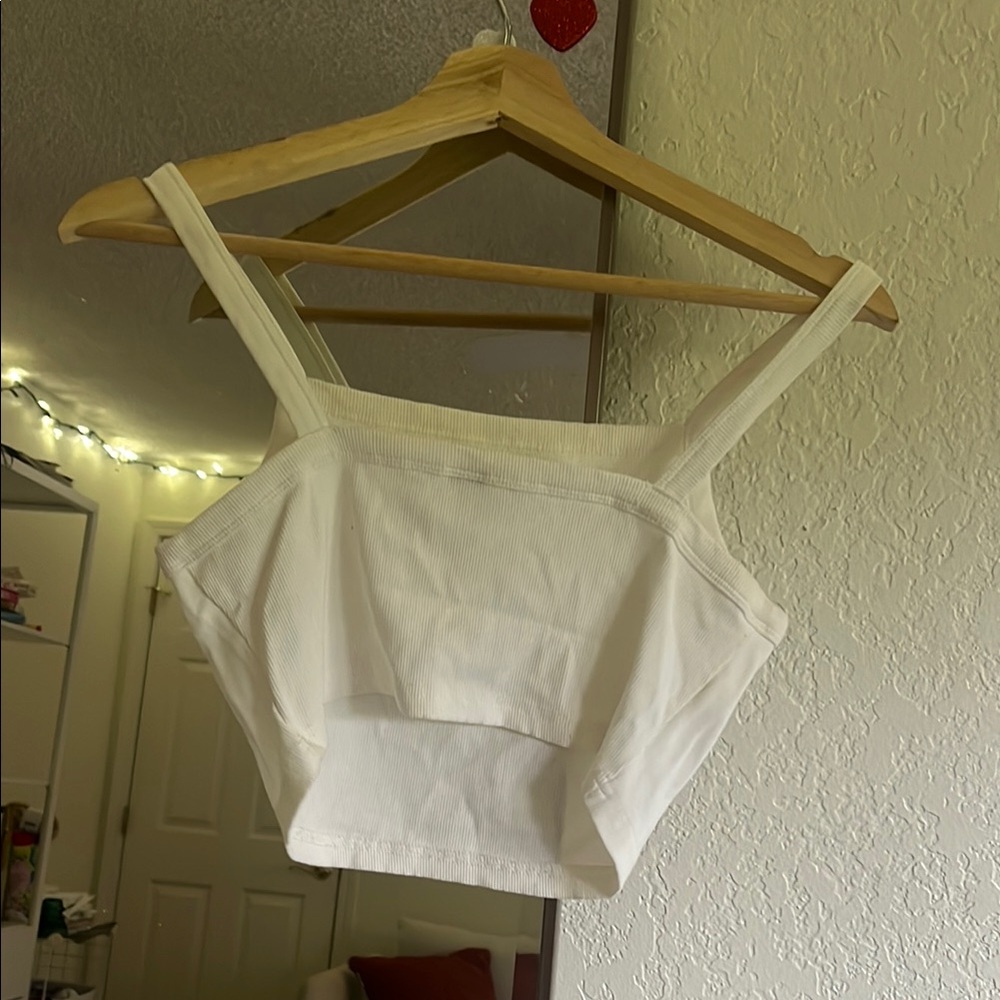 White Ribbed Women's Top - Picture 2 of 2